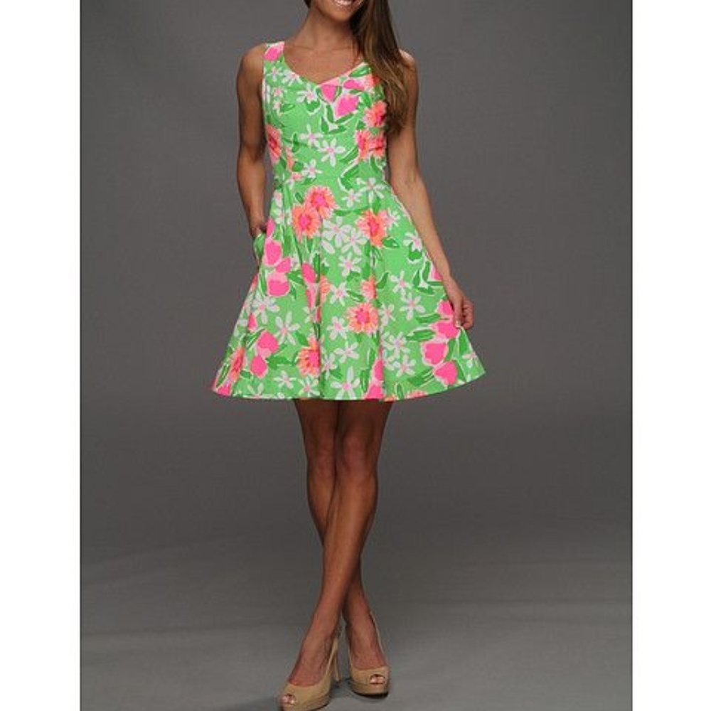 Lilly Pulitzer Freja Dress Green Everything Nice 6